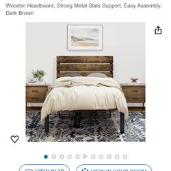 brown wooden bed frame