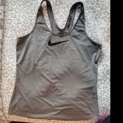 Gray Nike Pro Activewear Tank Tops