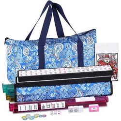 New American Mahjong Set 166 Tiles 4 All-in-One Rack / Pushers with Blue Bag Full Size