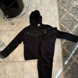 Nike Tech Fleece Full Zip Hoodie & Pants Set Mens Sz Large Black CU4489-010