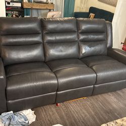 Reclining Sofa, Black, 3.6ft
