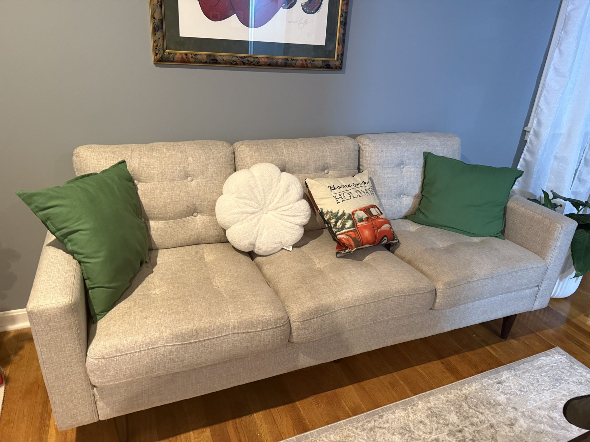 Cream Upholstered Couch