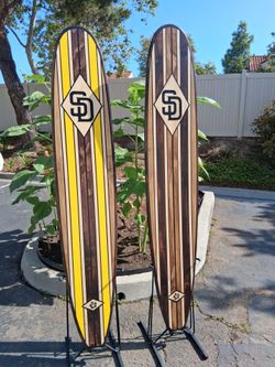 San Diego PadresWood surfboard wall art