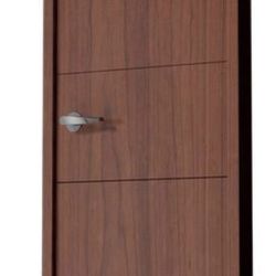 Garrido Bros. and Co. Alicante 30 in. x 96 in. Right-Handed Solid Core PVC Single Prehung Interior Door in Walnut