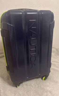 Nautica Maker Hardside Spinner Luggage, lightweight, Navy/ Carry-On 21-Inch $60