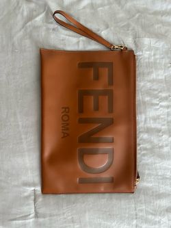 Fendi Large embossed-logo clutch bag