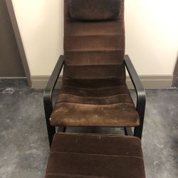 Boliden Armchair with Footstool - black-brown / Genarp dark brown