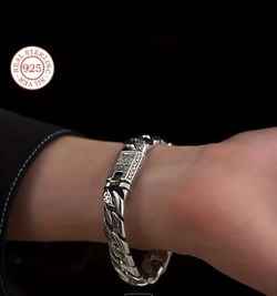 New! Men’s Sterling Silver Marked 925 Bracelet 46.57 grams