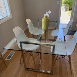 Glass Top CB2 Silverado Dining Table 72”