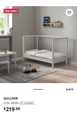 Openlijk ongerustheid bungeejumpen IKEA GULLIVER Crib + 2 Burt's Bees Mattress Sheets for Sale in Oakland, FL  - OfferUp