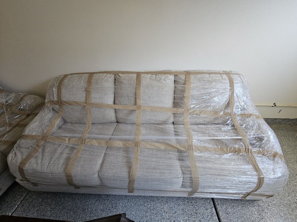 Couch ( Ashley Traemor Linen Sofa)