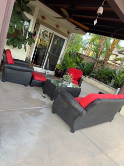 Used outdoor patio wicker 6 piece furniture set