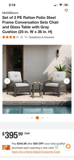 Brand new patio furniture three-piece set for 140