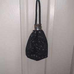 Vintage Elegant Black And Silver Colored Purse