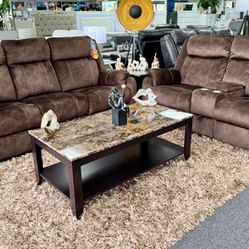 Gorgeous Chocolate Reclining Sofa&Loveseat Available Limited Time $899 (Huge Saving)