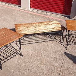 Collezione Europa Distressed Wood Coffee Table + 2 End Tables
