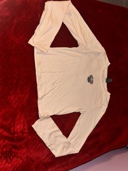 White Long Sleeve Shirt with Logo Patch