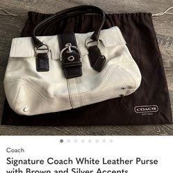 White and brown Shoulder Couch Purse