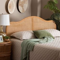 Light Honey Rattan Queen Standalone Headboard(NEW In A Box)