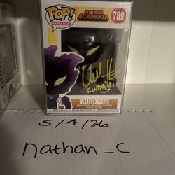 Signed Kurogiri Funko Pop W Cert From MHA