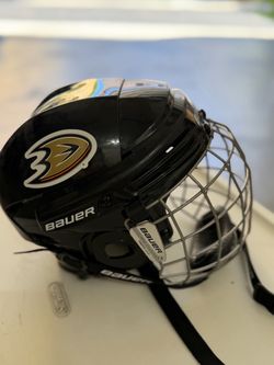 New Unused Bauer Hockey Helmet with Face Cage — Anaheim Ducks — $55
