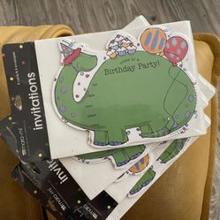 32 Dinosaur Birthday Invitations 4 Sealed Packs Of 8 