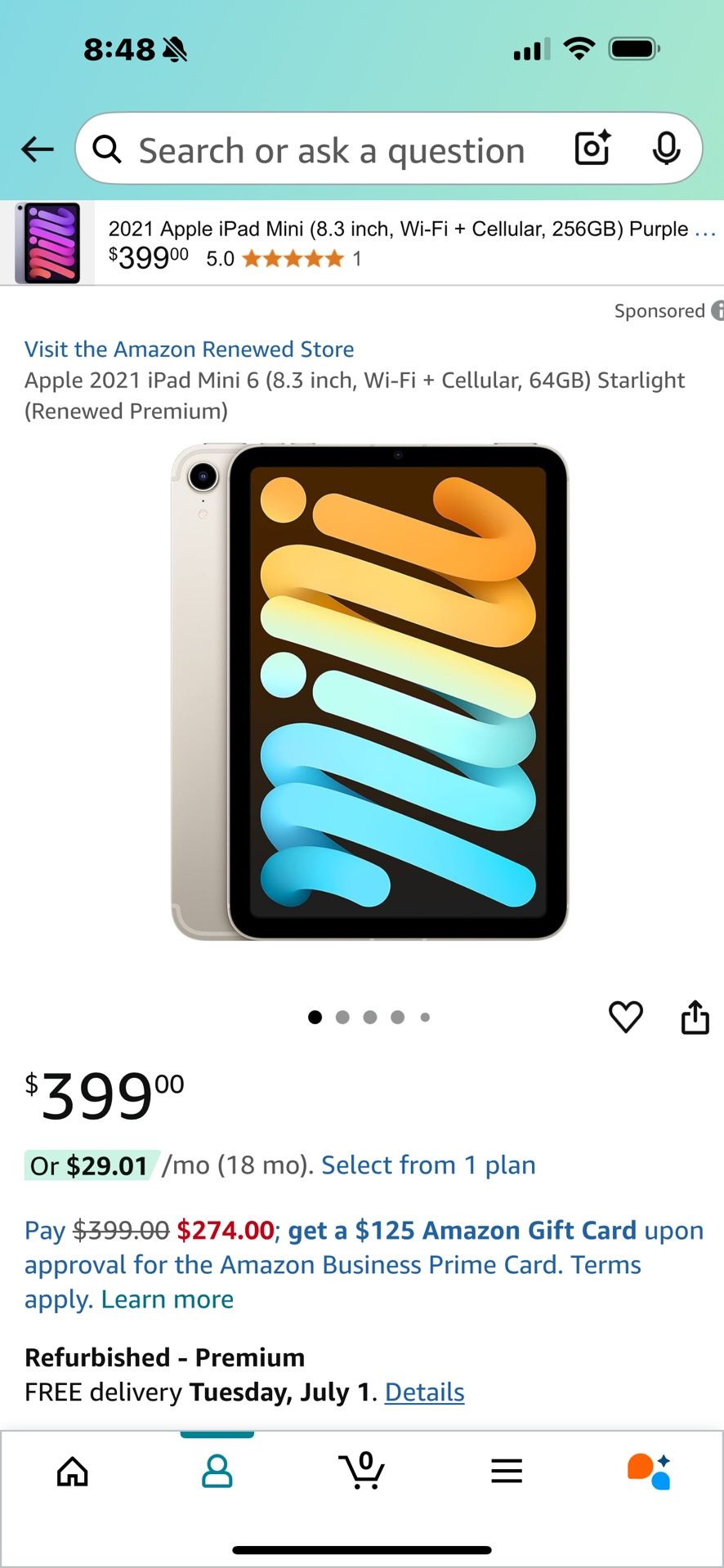 Apple iPad Mini 6 64gb Cellular