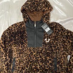 Leopard Half-Zip Chenille Jacket