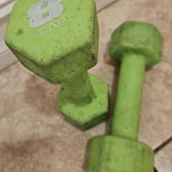 2 PC   8lb  Neopren  CAP Dumbbells .