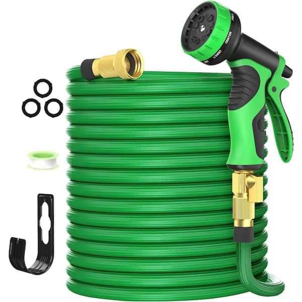 50 ft. Expandable Garden Hose Nozzles, Water Hose with 50-Layers Innovative Nano Rubber, 3/4 in. Solid Brass Fittings