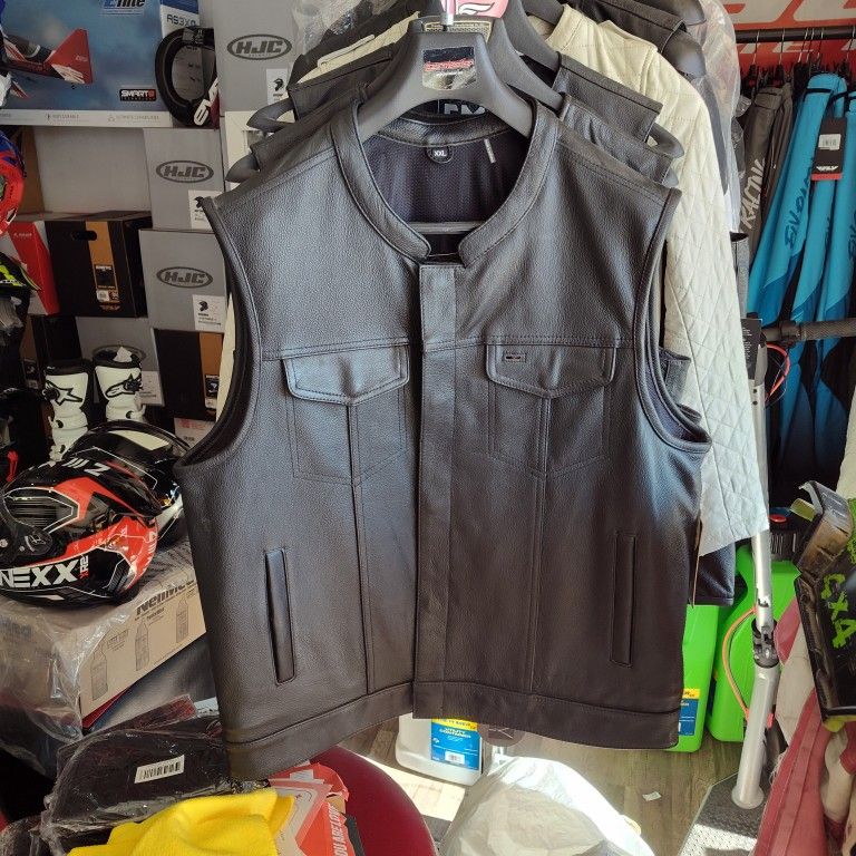 Motorcycle Club Leather Vest Brand New Size XXL Special Deal $165