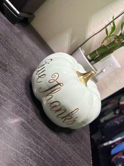 Give Thanks Ceramic Pumpkin