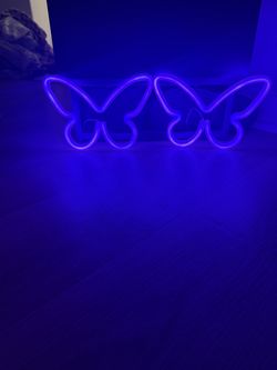 💜 Purple LED Butterfly Neon Light – Brand New (2 Available) 💜