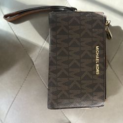 Brown Micheal Kors  Wristlet 