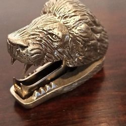 Vintage Silver Pewter Lion Head Staple Remover By Jac Zagoory designs