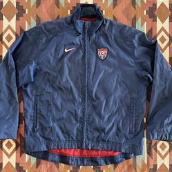 Vintage Nike 2000/2002 USMNT Navy Blue Full Zip Jacket Unisex Size Small