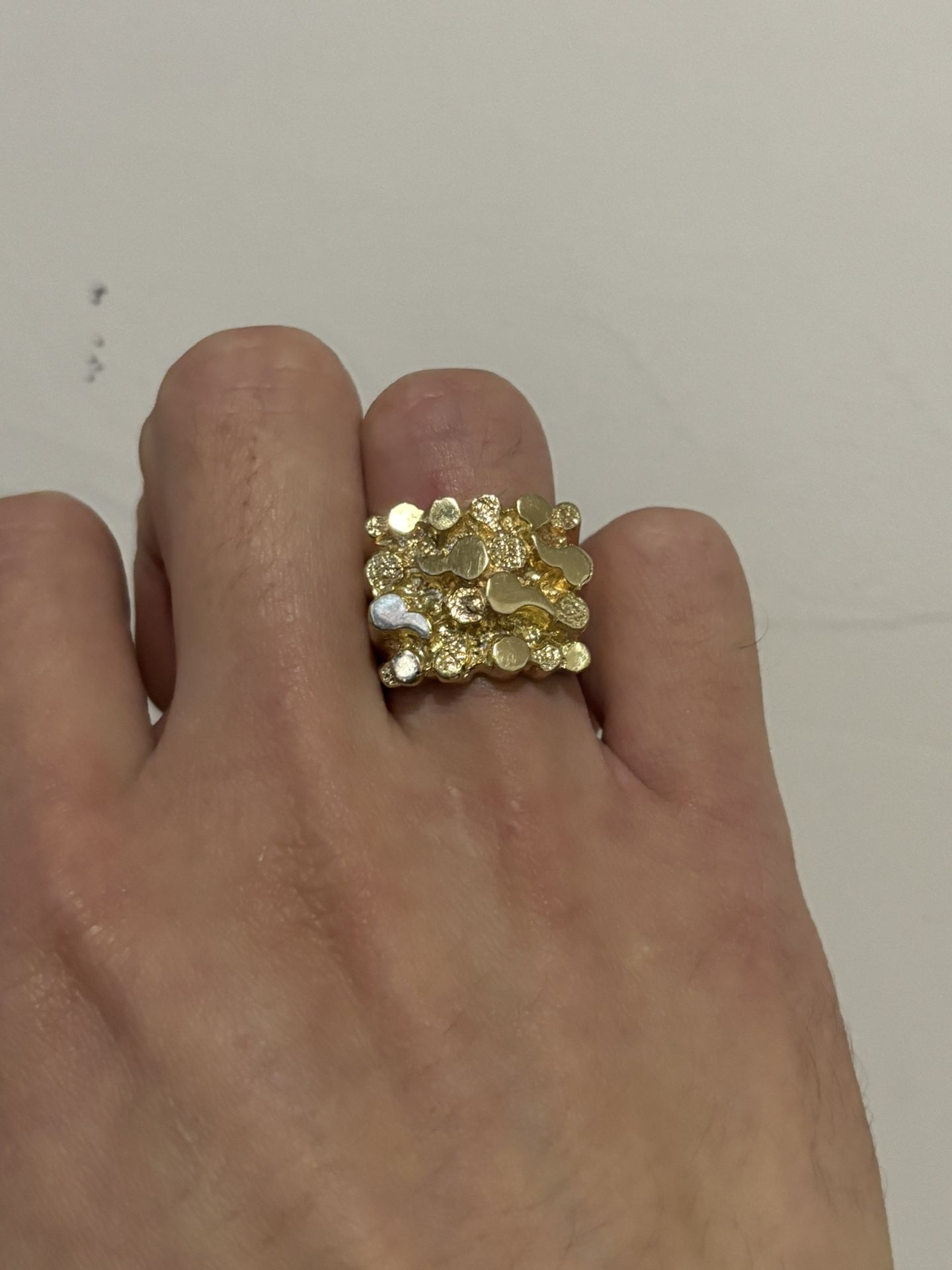 Yellow Solid Thick Nugget Ring 10k