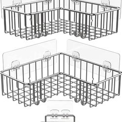 3 Pack Corner Shower Caddy Shelf, No Drilling, Stainless Steel Rust Proof
