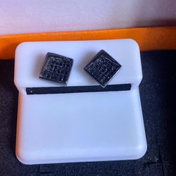 Italy Sterling Silver Black Moissanite