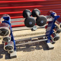 DUMBBELLS - Dumbell Set 5 to 20 with Rack Weights