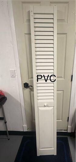 (1) Avail - 24” x 80” White PVC 1 1/4” Slab, Louver, Solid Core Half Panel, Bi-fold