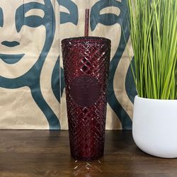🍷 Starbucks ‘MERLOT’ Jeweled Cold Cup Tumbler Venti 24oz c.2022