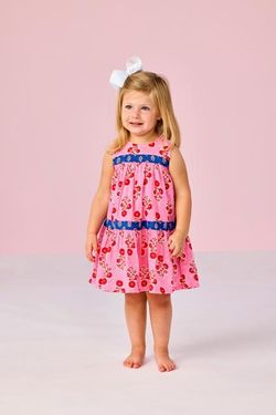 Mud Pie Mixed Print Pinafore Dress size 2T