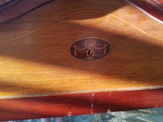 Antique nice wood 3 fold mirror