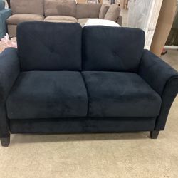 Lifestyle Solutions 56.3 in Casual Black Microfiber 2 seater Loveseat
