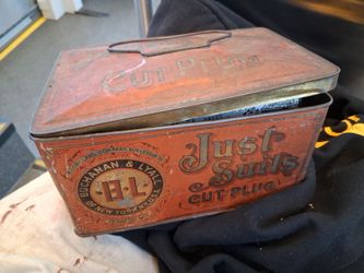 1897 New York Just Suits  Cut Plug Antique Plug Tin