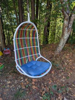 Pier 1 rainbow and white hanging swing chair