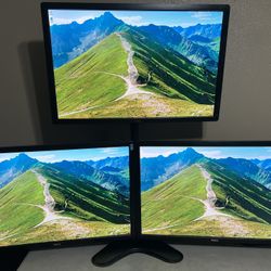 (3) DELL 30” 2K DAISY-CHAIN/MONITORS/IPS/ULTRASHARP/2560x1600/USB/HEIGHT ADJUST/MOUNT/HDMI/LED/STAND