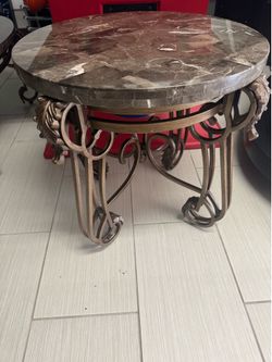 Marble & Iron coffee and side table