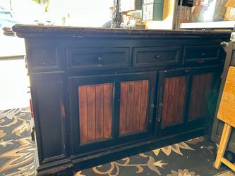 Black Wood Sideboard Buffet Cabinet/ Island